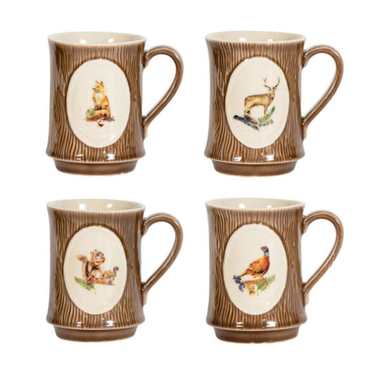 Forest Walk Animal Mug Assorted - Set of 4 by Juliska