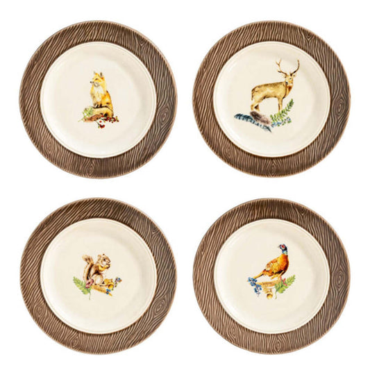 Forest Walk Animal Side/Cocktail Plate Assorted - Set of 4 by Juliska