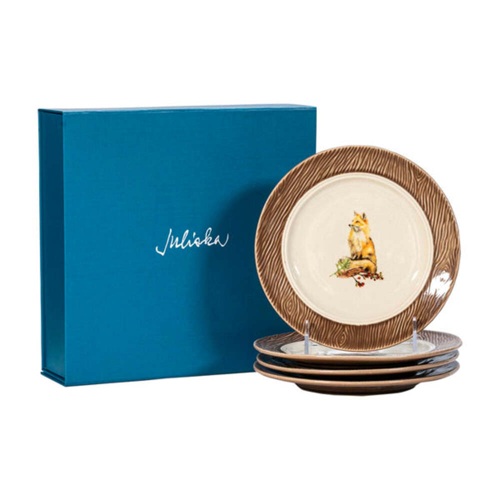 Forest Walk Animal Side/Cocktail Plate Assorted - Set of 4 by Juliska Additional Image-1