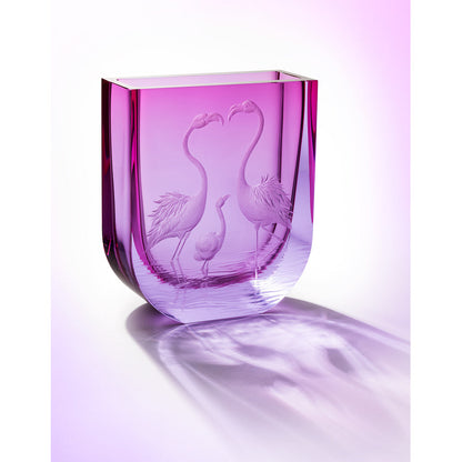 Four Seasons Vase With Flamingos Engraving, 24 cm by Moser Additional image - 1