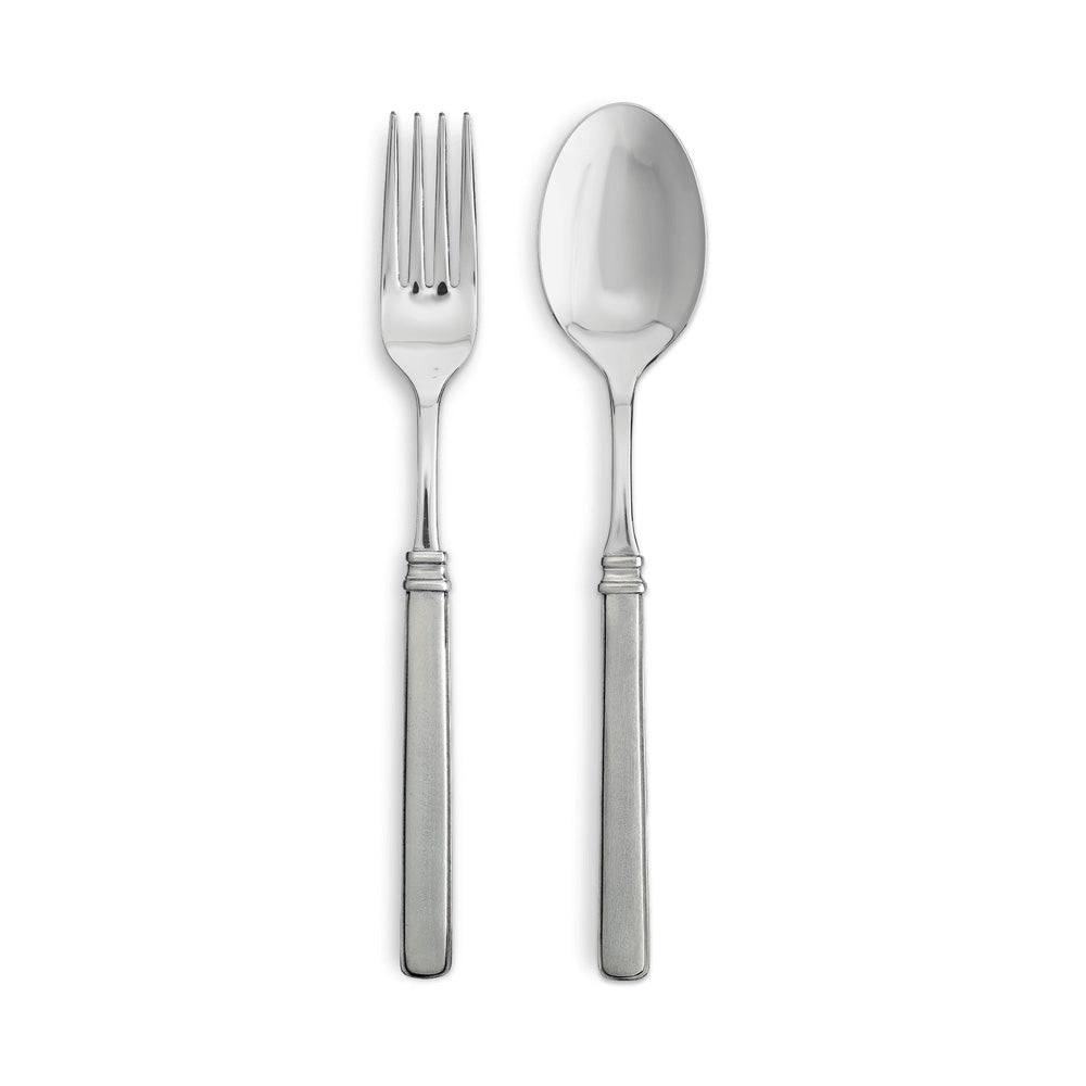 Gabriella Serving Fork & Spoon by Match Pewter