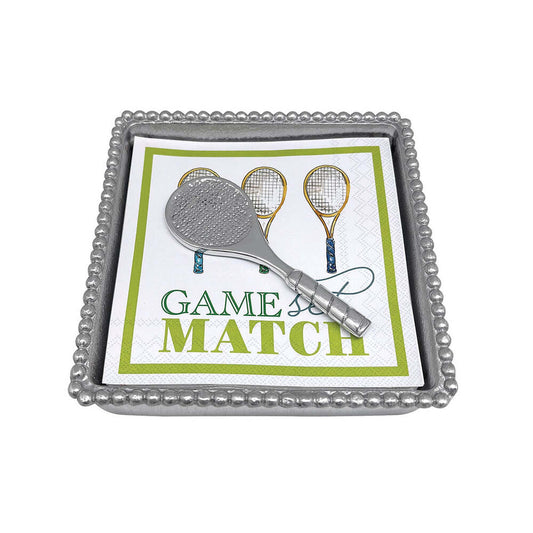 Game, Set, Match (1949) Beaded Napkin Box Set by Mariposa