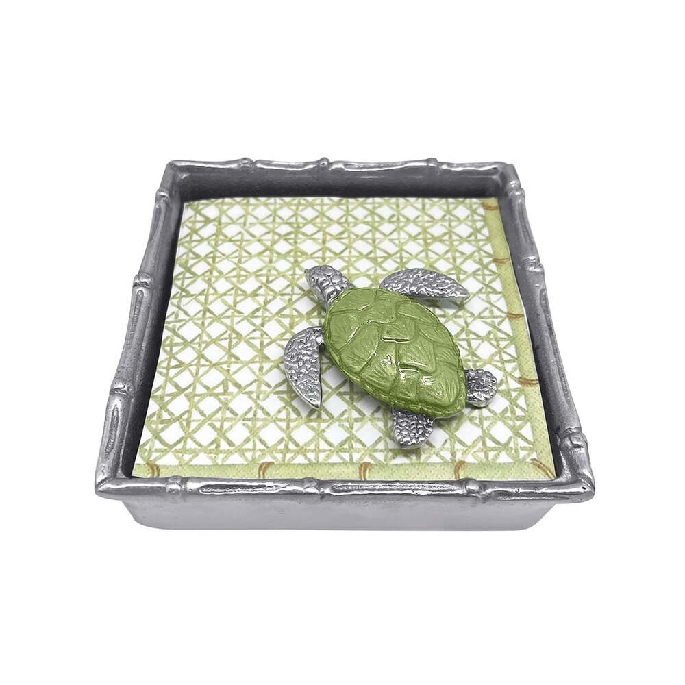 Green Sea Turtle (2142) Bamboo Napkin Box Set by Mariposa