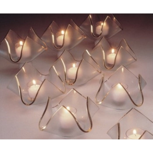 Handkerchief Votive with Gold Edges by Annieglass