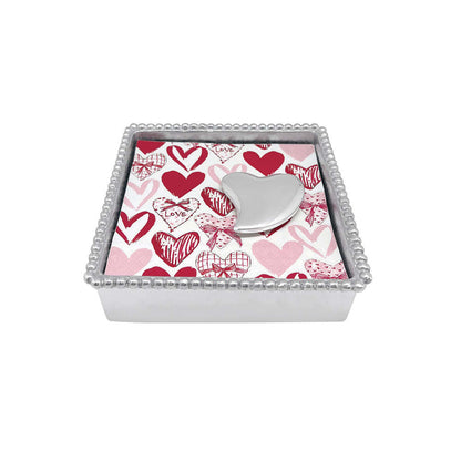 Heart (1911) Beaded Napkin Box Set by Mariposa