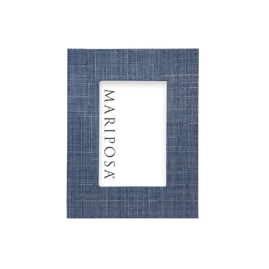 Heather Blue Faux Grasscloth 4X6 Frame by Mariposa