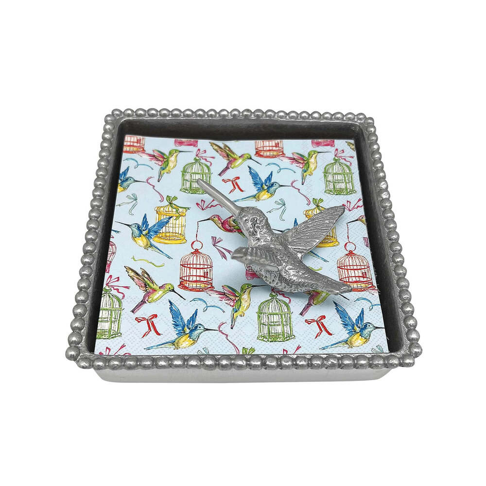 Hummingbird (4001) Beaded Napkin Box Set by Mariposa