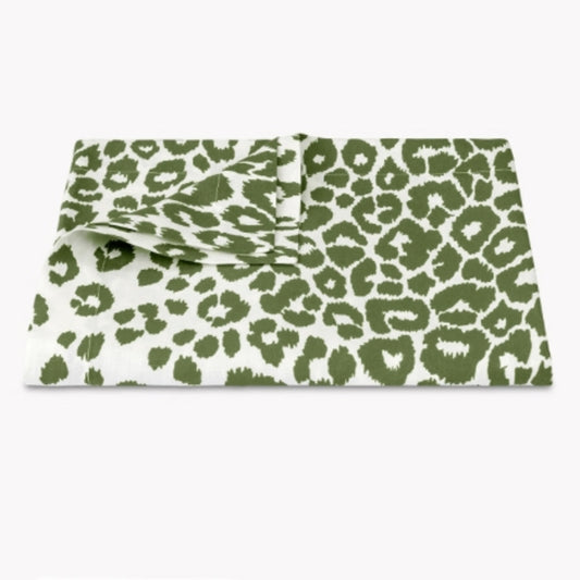 Iconic Leopard Green 70x70 Tablecloth by Matouk