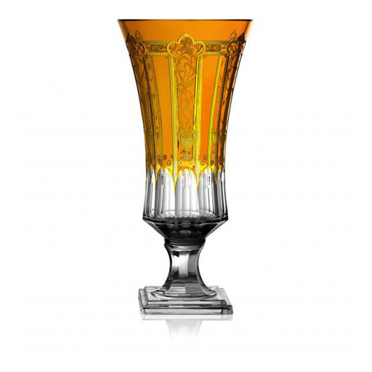 Imperial Amber Footed Vase - 15" by Varga Crystal