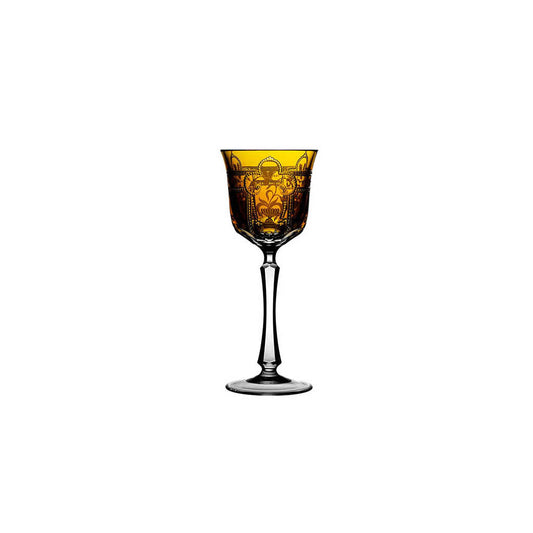 Imperial Amber Wine Glass by Varga Crystal