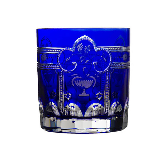 Imperial Cobalt Double Old Fashioned Glass by Varga Crystal