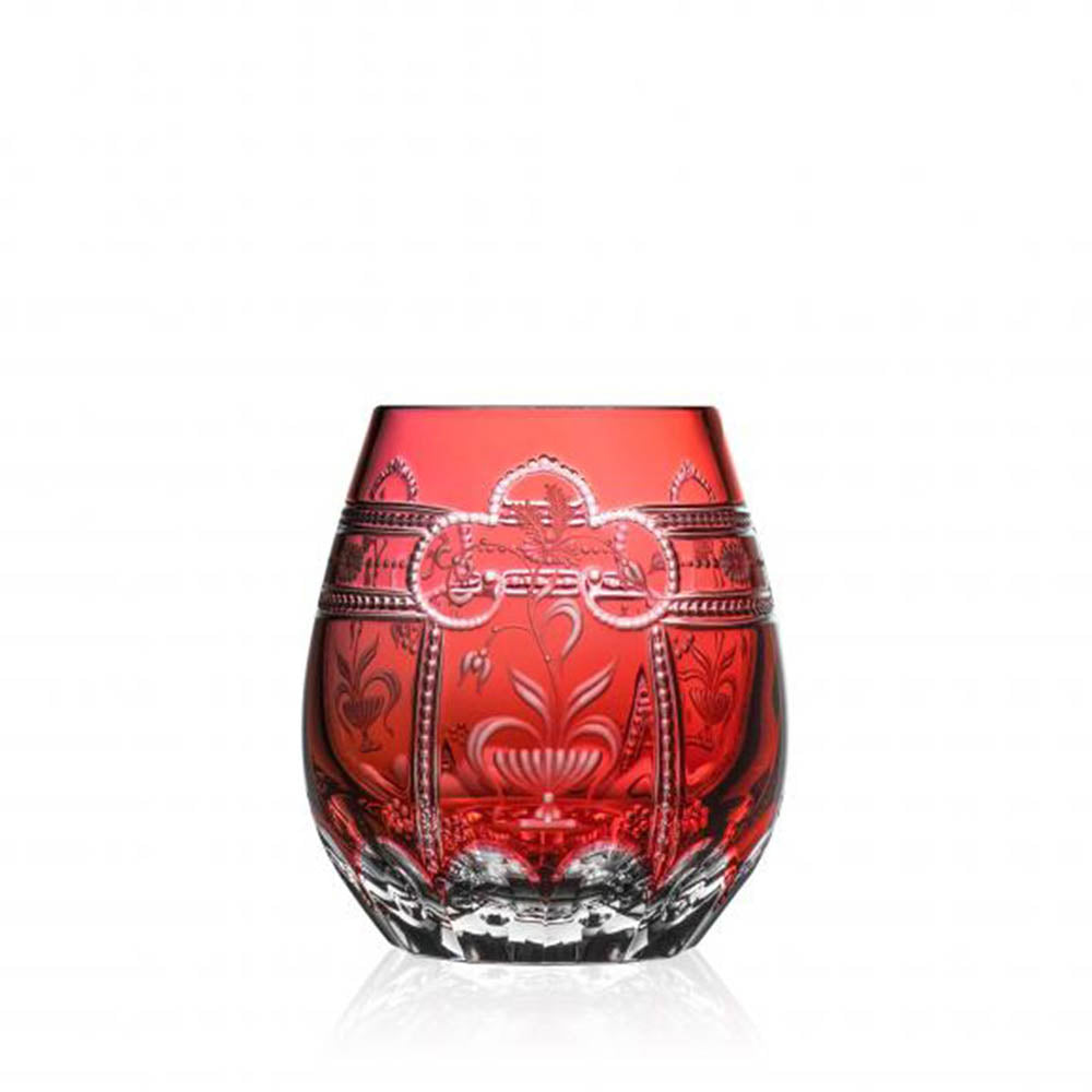 Imperial Raspberry Old Fashioned Glass by Varga Crystal