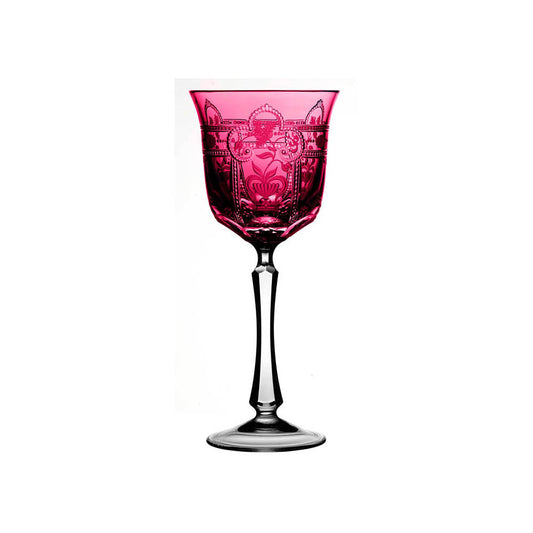 Imperial Raspberry Wine Glass by Varga Crystal