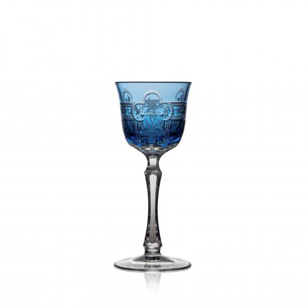 Imperial Sky Blue Cordial Glass by Varga Crystal