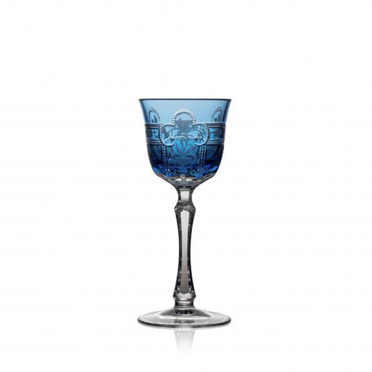 Imperial Sky Blue Cordial Glass by Varga Crystal