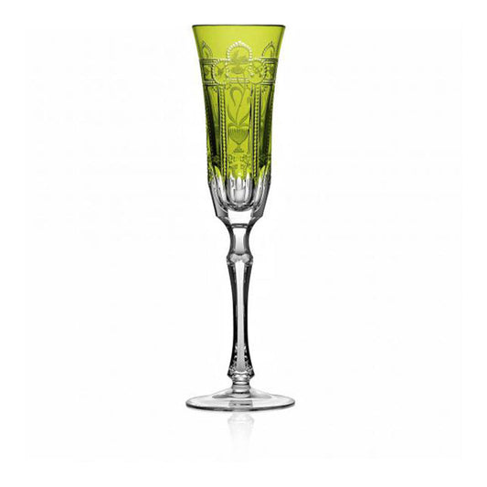 Imperial Yellow-Green Flute by Varga Crystal