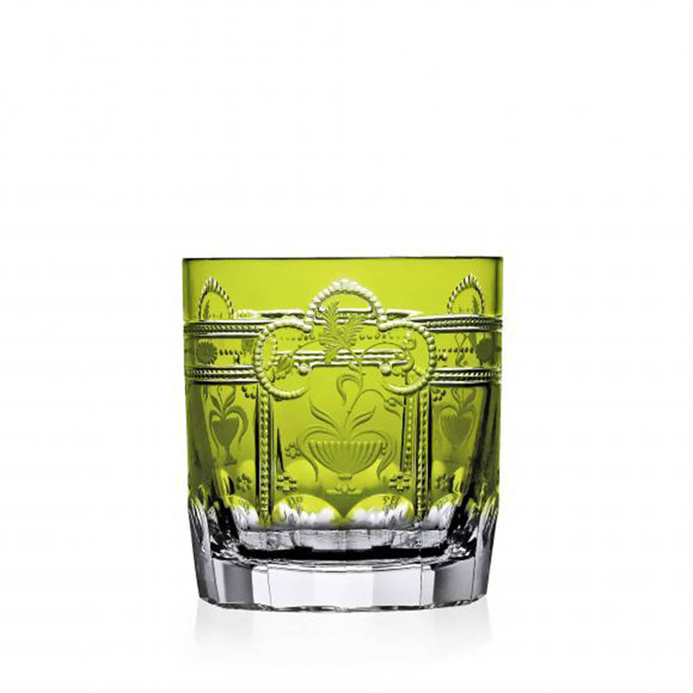 Imperial Yellow-Green Old Fashioned Glass by Varga Crystal