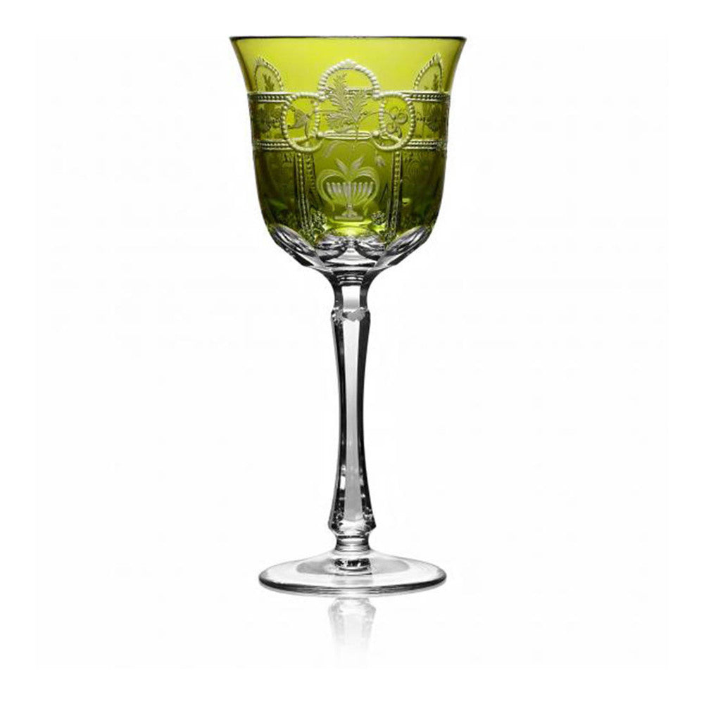 Imperial Yellow-Green Water Glass by Varga Crystal