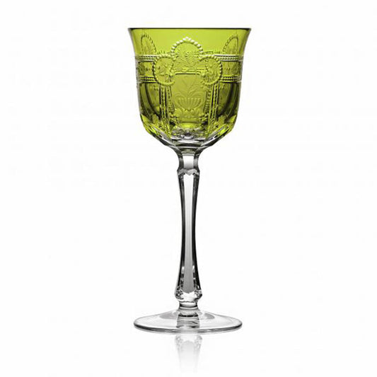 Imperial Yellow-Green Wine Hock by Varga Crystal