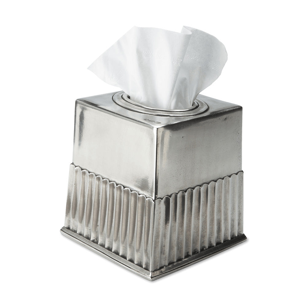 Impero Tissue Box Square by Match Pewter