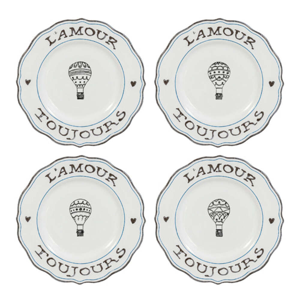 L'Amour Toujours Dessert/Salad Plate Assorted - Set of 4 by Juliska