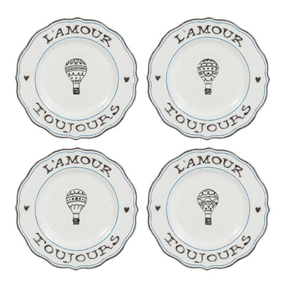 L'Amour Toujours Dessert/Salad Plate Assorted - Set of 4 by Juliska