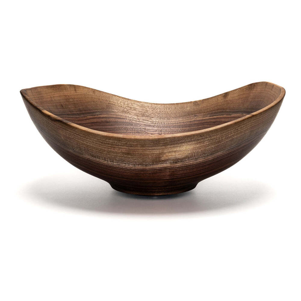 Live Edge Oval 20" Walnut Wooden Bowl by Andrew Pearce Additional Image - 1