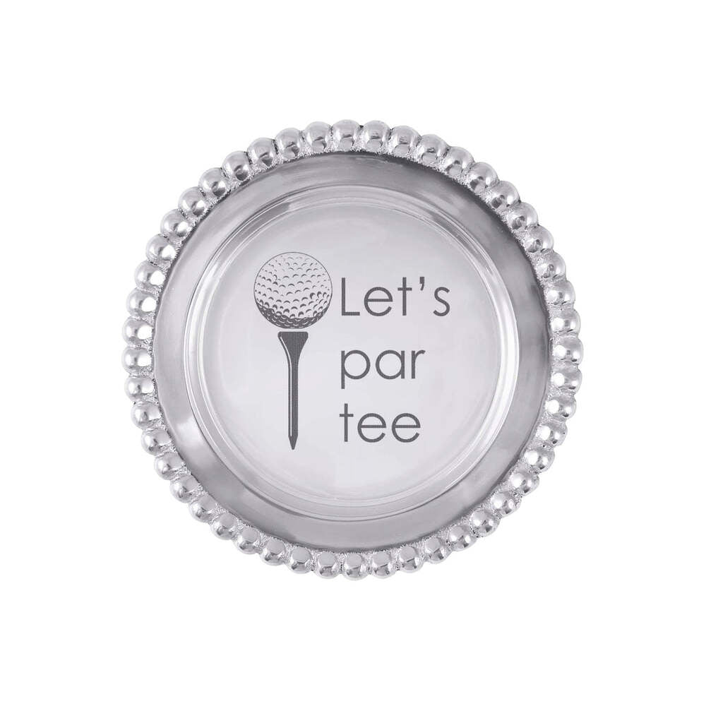 Let's Par Tee Beaded Wine Coaster by Mariposa