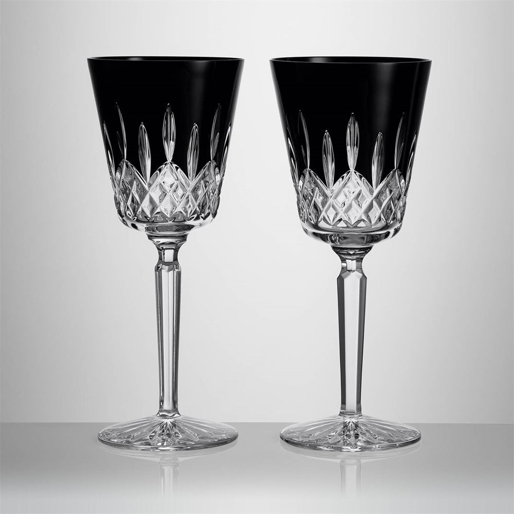 Lismore Black Large Goblet 14oz Pair by Waterford