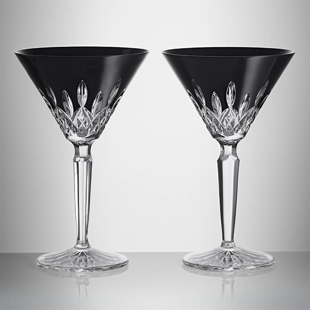 Lismore Black Martini Glass - Pair by Waterford