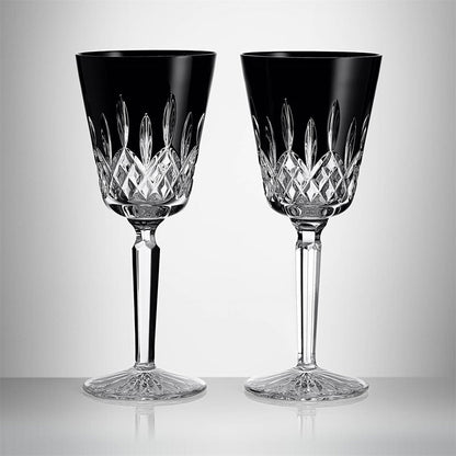 Lismore Black Medium Goblet 11.5oz Pair by Waterford