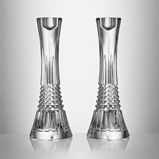 Lismore Diamond Candlestick 10" Set of 2 by Waterford