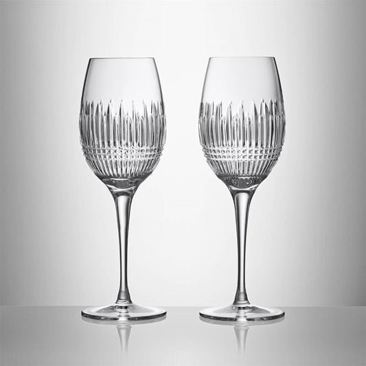 Lismore Diamond Essence White Wine Glass Medium 15.5oz Set of 2 by Waterford