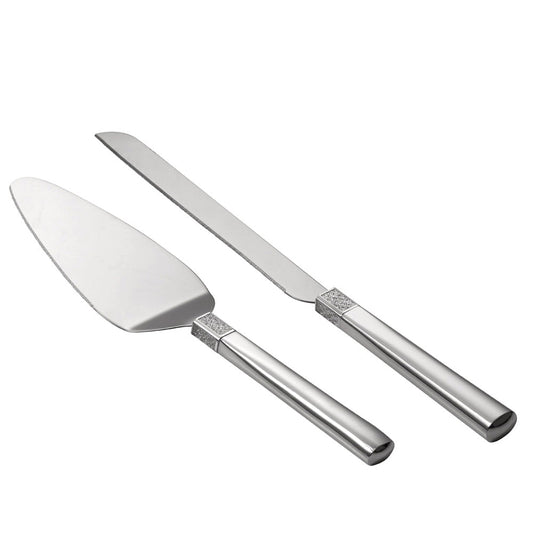 Lismore Diamond Silver Cake Knife & Server Set by Waterford