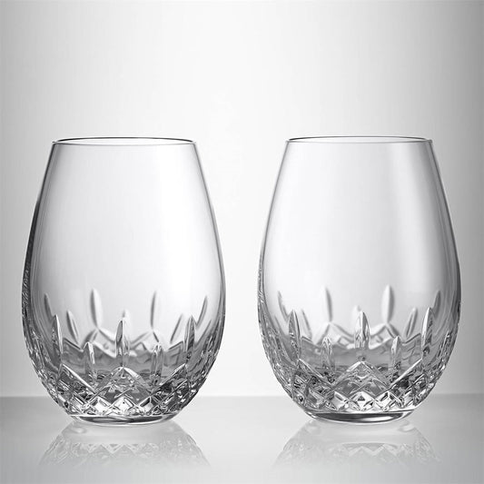 Lismore Essence Stemless Deep Red Wine Glass - Pair by Waterford