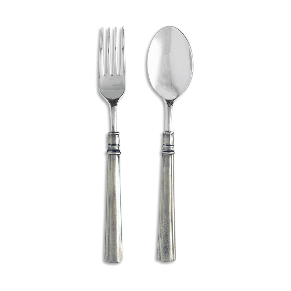 Lucia Serving Fork & Spoon Set by Match Pewter