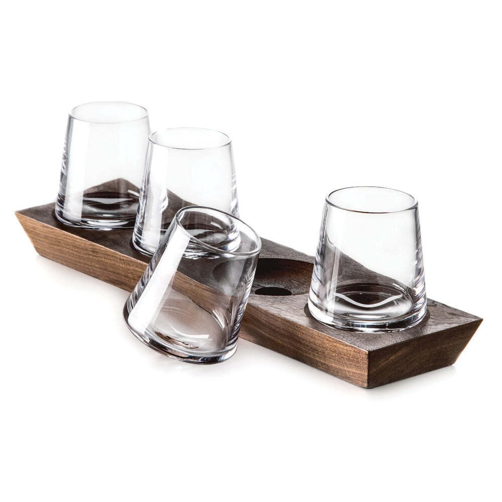 Ludlow Whiskey Set with Wood Base by Simon Pearce