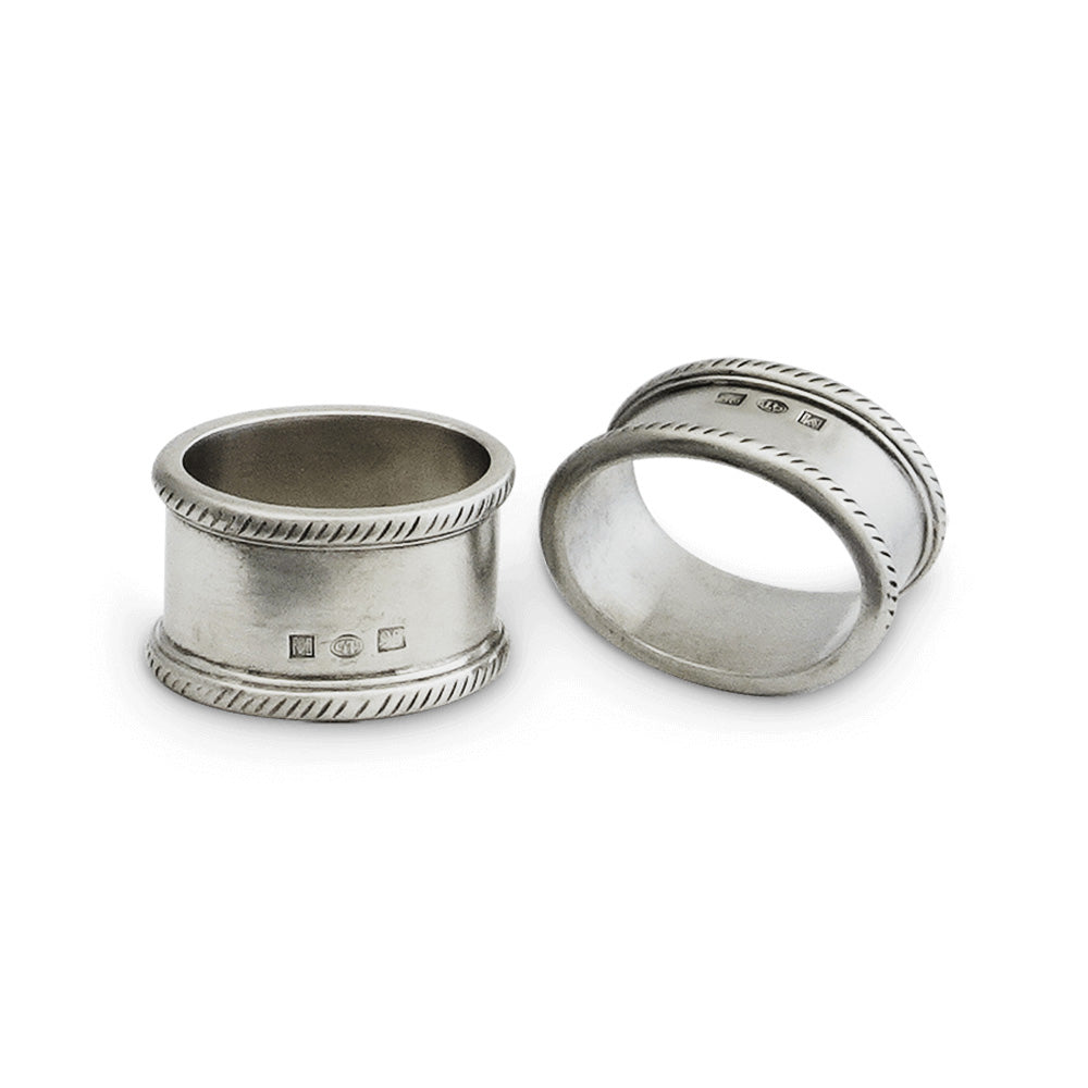 Luisa Oval Napkin Ring Pair by Match Pewter
