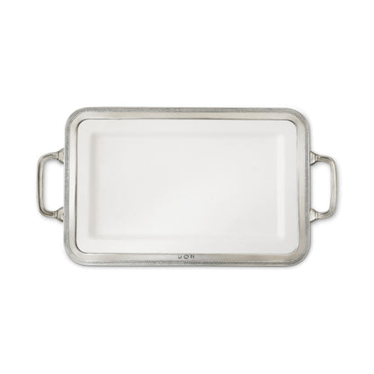 Luisa Rectangular Platter with Handles by Match Pewter