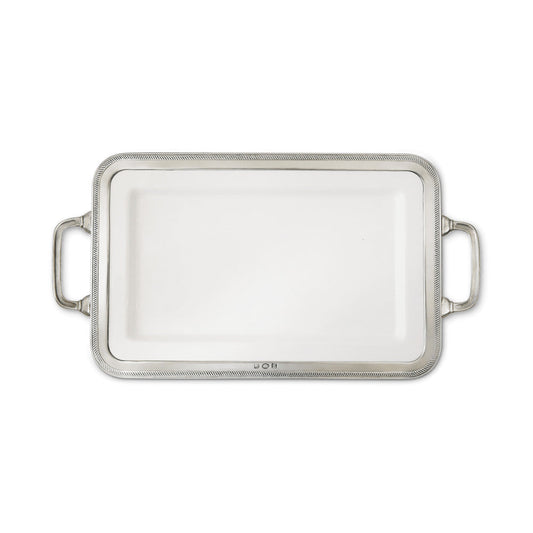 Luisa Rectangular Platter with Handles by Match Pewter