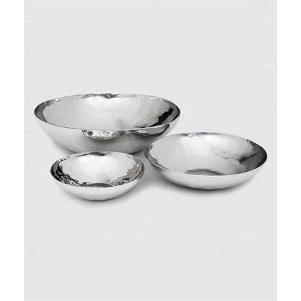 Luna Hand Hammered Stainless Round Bowls 12" by Mary Jurek Design