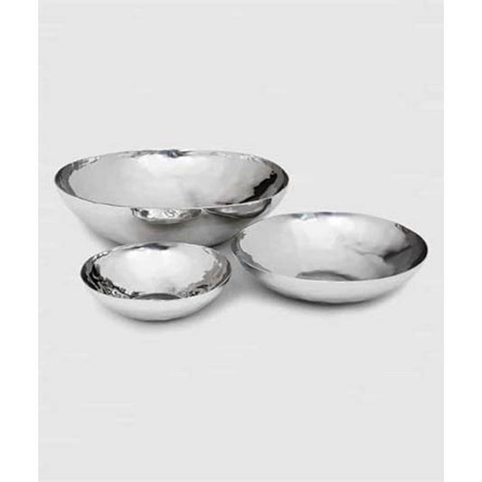 Luna Hand Hammered Stainless Round Bowls 12" by Mary Jurek Design