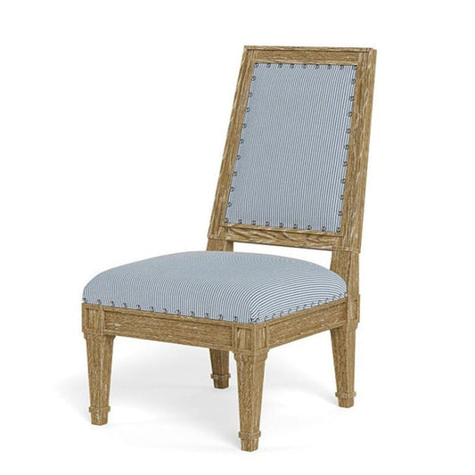 Madison Slipper Chair (Blue and White Stripe) by Bunny Williams Home