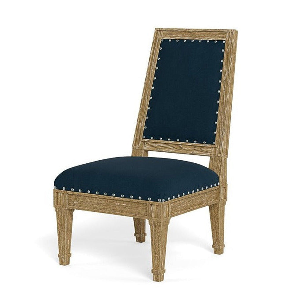 Madison Slipper Chair (Denim Velvet) by Bunny Williams Home