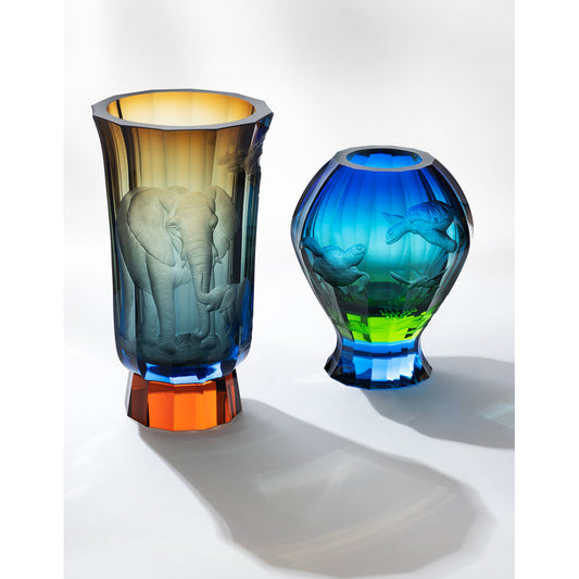 Mambo Vase, 33.5 cm Blue Orange by Moser Additional image - 1