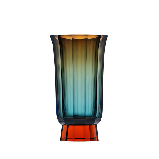 Mambo Vase, 33.5 cm - Orange Blue by Moser