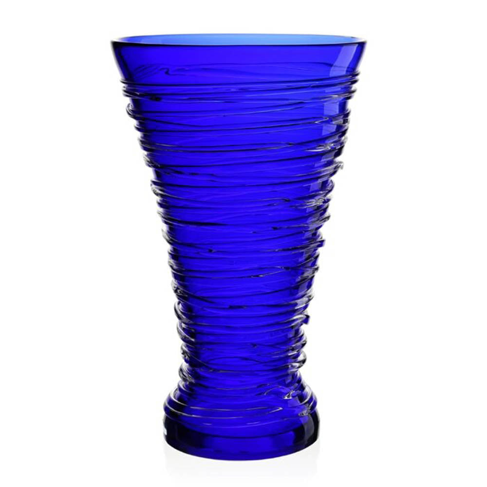 Miranda Ocean Blue Vase 14" by William Yeoward Crystal