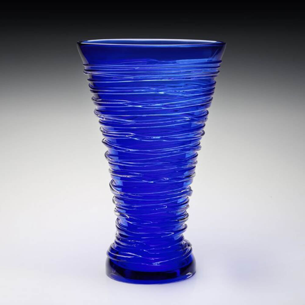 Miranda Ocean Blue Vase 14" by William Yeoward Crystal Additional Image - 1