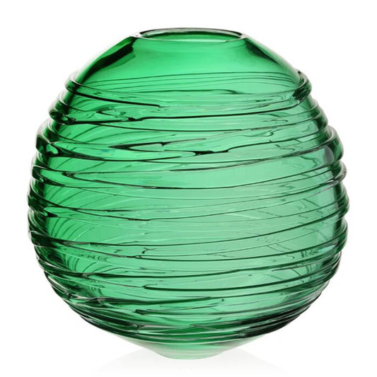 Miranda Seaglass Green Globe Vase 11" by William Yeoward Crystal