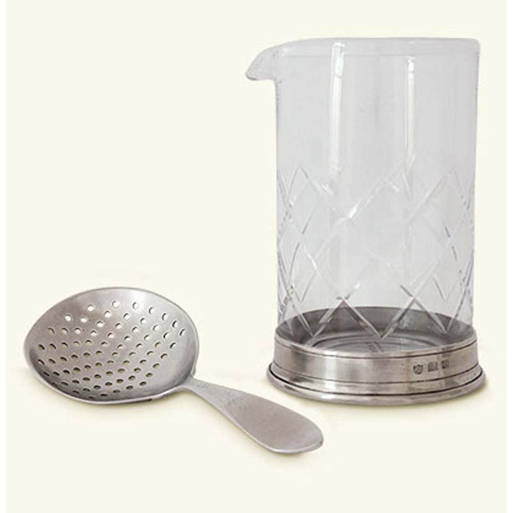 Mixing Glass & Cocktail Strainer Set by Match Pewter